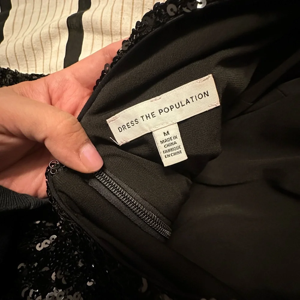 Dress the population sequin black dress. Medium - Picture 6 of 11